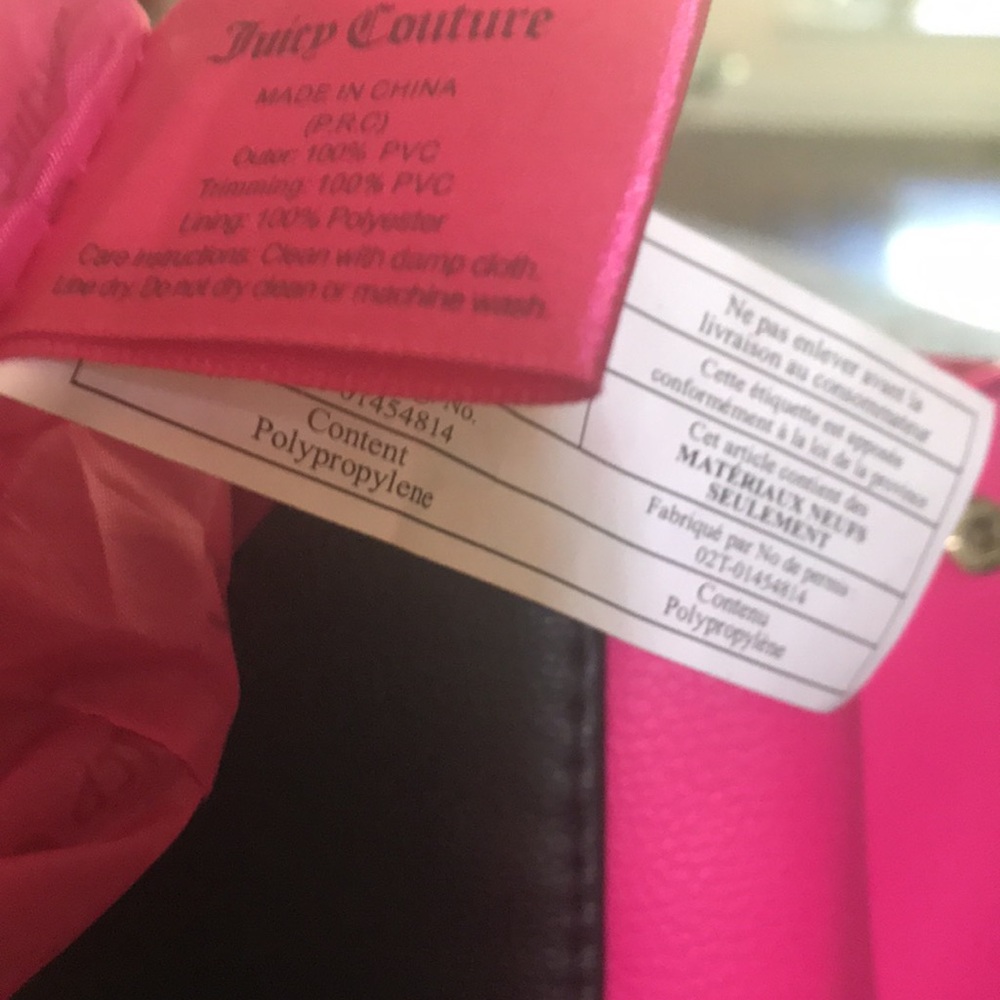 JUICY COUTURE backpack. May b copy. Jet black/Hot pink. Tags n pics. Snap sides - Picture 9 of 10